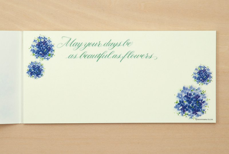 画像2: 安野由希 カリグラフィーデザイン 一筆箋 -あじさい- (2)