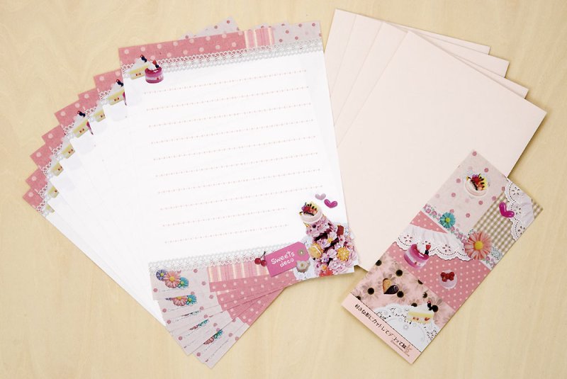 画像2: レターセット Sweets deco ピンクベリー (2)