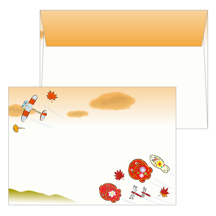 画像1: 封筒　花きんぎょ　-ライトプレーント赤とんぼ- (1)